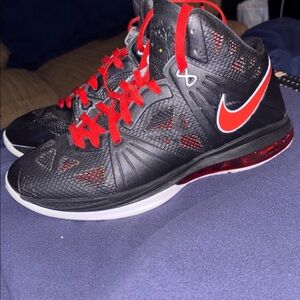 Nike Black and Red lebron 8 ps Sneakers